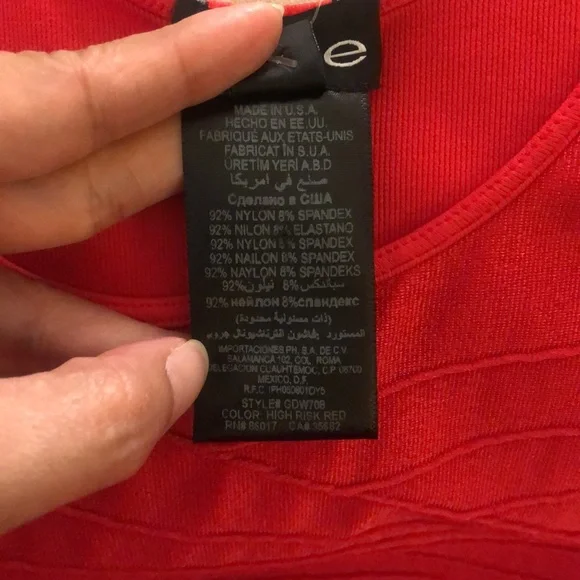 ♥️💋 NWT! Red Hot Bodycon Bebe Dress. Sizzle in this stunner! Size M/L - Picture 11 of 12